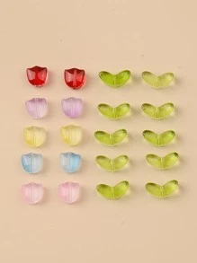 20入組花朵形狀DIY釘珠 - 彩色 - 查看 2