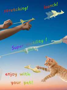 6pcs Cartoon Dinosaur Design Random Cat Teaser Toy - Multicolor - View 3