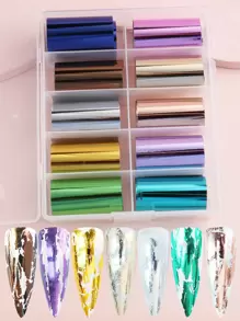 FULL BEAUTY 10張/盒 鏡面金屬轉印紙（不沾黏） - 彩色 - 查看 1