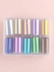 FULL BEAUTY 10張/盒 鏡面金屬轉印紙（不沾黏） - 彩色 - 查看 4