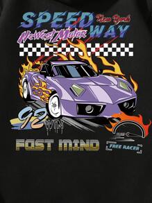 Manfinity Áo nỉ Nam Dây kéo Ô tô/xe hơi Lá thư Đường phố - màu đen - Xem 8