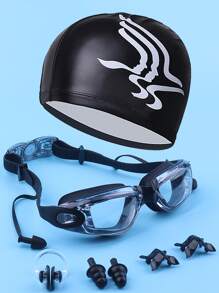 SHENYU (5pcs) 1pc Swimming Goggles, 1pc Swimming Cap, 1pc Nose Clip, 2pcs Earplugs Set, Beach Essentials, Beach Accessories, Pool Float