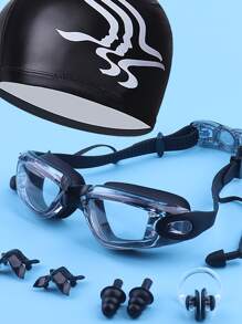 SHENYU (5pcs) 1pc Swimming Goggles, 1pc Swimming Cap, 1pc Nose Clip, 2pcs Earplugs Set, Beach Essentials, Beach Accessories, Pool Float