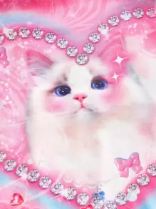 SHEIN ICON Marble & Cat Print Fuzzy Trim Crop Tube Top - Multicolor - View 4