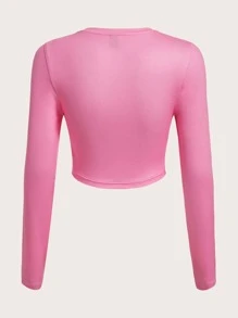 SHEIN ICON Áo thun nữ Con số Giải trí - Màu Hồng baby - Xem 2