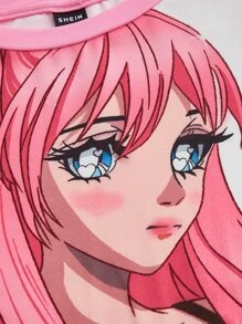 SHEIN ICON Áo thun nữ Con số Giải trí - Màu Hồng baby - Xem 4