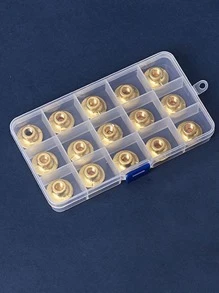 1入組15格漆封印章頭收納盒（不包括封印章頭），透明塑料首飾收納盒，帶網格和蓋子，大容量，方便攜帶和存儲 - 無色 - 查看 10