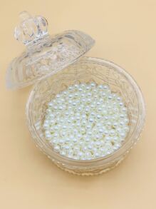 400顆直孔白色仿珍珠,適用於時尚珠寶製作、diy頭飾、服飾點綴、手機裝飾 - 白色 - 查看 2