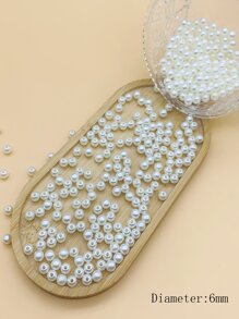 400顆直孔白色仿珍珠,適用於時尚珠寶製作、diy頭飾、服飾點綴、手機裝飾 - 白色 - 查看 3