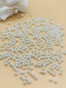 400顆直孔白色仿珍珠,適用於時尚珠寶製作、diy頭飾、服飾點綴、手機裝飾 - 白色 - 查看 4