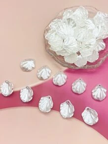 عدد 50 منقوشة جوهرية كاذبة بأشكال أوراق متعددة الألوان، مثالية لصنع المجوهرات وإكسسوارات الشعر والملابس وزخرفة الأزهار - أبيض - مشاهدة 2