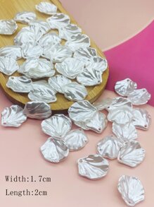 عدد 50 منقوشة جوهرية كاذبة بأشكال أوراق متعددة الألوان، مثالية لصنع المجوهرات وإكسسوارات الشعر والملابس وزخرفة الأزهار - أبيض - مشاهدة 4