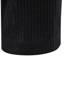 Manfinity Áo sơ mi Nam Nút phía trước màu trơn Giải trí - màu đen - Xem 4