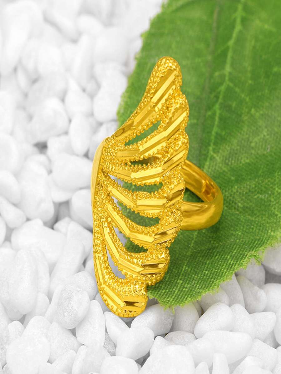 鏤空圓環 - 金黃色 - 查看 1