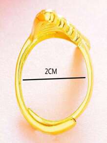 鏤空圓環 - 金黃色 - 查看 3