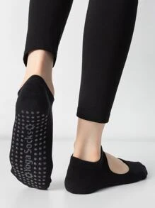 1pair Anti-slip Yoga Socks - Black - View 2