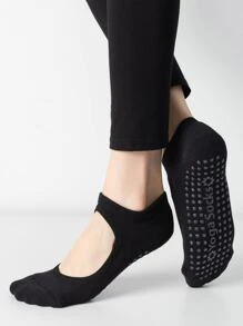 1pair Anti-slip Yoga Socks - Black - View 3
