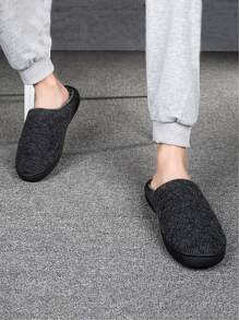Men Minimalist Bedroom Slippers - Black - View 2