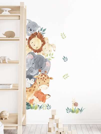 1 件卡通图案墙贴，卡通动物印花 PVC 墙贴，用于家居装饰，贴纸，墙贴，乙烯基贴花，用于家居装饰，春季装饰品让您的家焕然一新，节日装饰贴纸礼物生日毕业