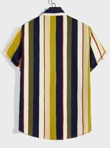 Manfinity Hombres Camisa de rayas combinadas - Multicolor - Ver 2