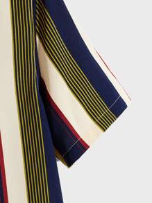 Manfinity Hombres Camisa de rayas combinadas - Multicolor - Ver 4