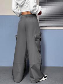 SHEIN Coolane 側翻蓋口袋工裝褲