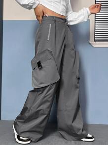 SHEIN Coolane 側翻蓋口袋工裝褲