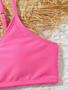 Tween Girl Tropical Print Bikini Set Summer Beach - Multicolor - View 4