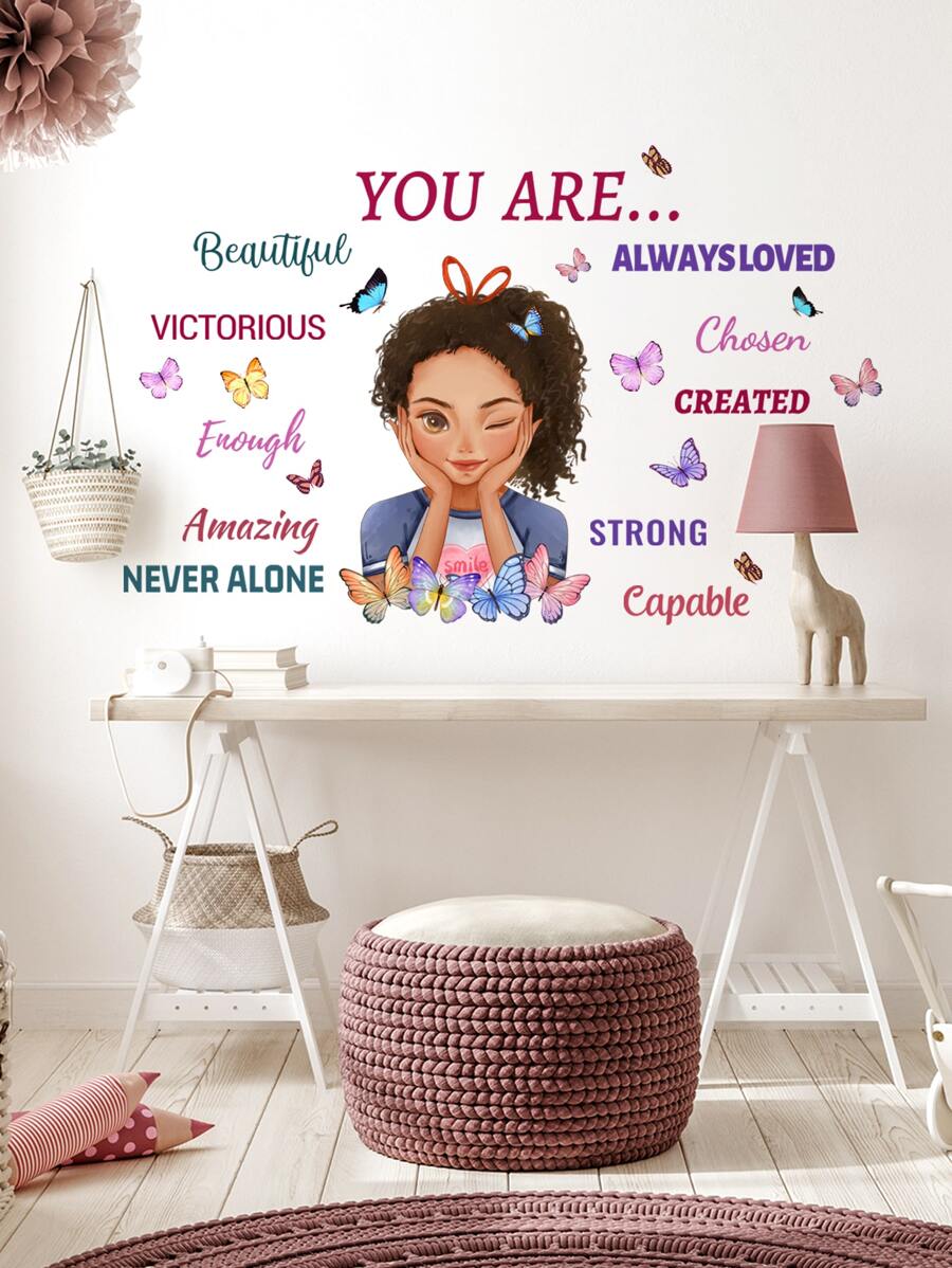 Hình Hoạt Hình & Chữ Đồ Họa Dán Tường, Hoạt Hình PVC Decal Dán Tường Trang Trí Nhà Cửa - Nhiều màu - Xem 1