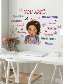 Hình Hoạt Hình & Chữ Đồ Họa Dán Tường, Hoạt Hình PVC Decal Dán Tường Trang Trí Nhà Cửa - Nhiều màu - Xem 4