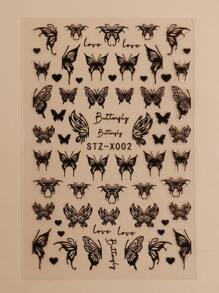 FULL BEAUTY 2张蛇形图案美甲贴纸 DIY美甲用品 - 黑色 - 查看 5