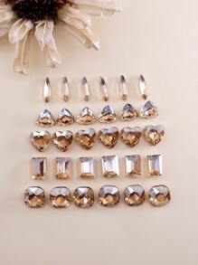 30 hạt đá pha lê màu sâm panh có đầu nhọn dùng để trang trí móng tay - Rượu sâm banh - Xem 2