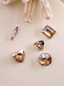 30 hạt đá pha lê màu sâm panh có đầu nhọn dùng để trang trí móng tay - Rượu sâm banh - Xem 3