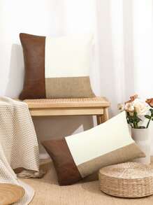 1入組撞色印花枕套不附帶內芯 - 彩色 - 查看 1