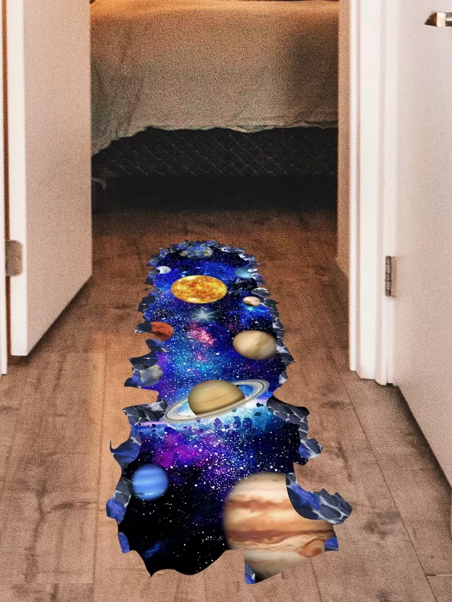 1pc Planet Pattern Wall Sticker - Multicolor - View 1