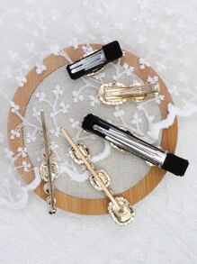 5pcs Rhinestone & Faux Pearl Decor Hair Clip Royal,Y2k Claw Clips Hair Claws Hair Barrettes - Multicolor - View 2