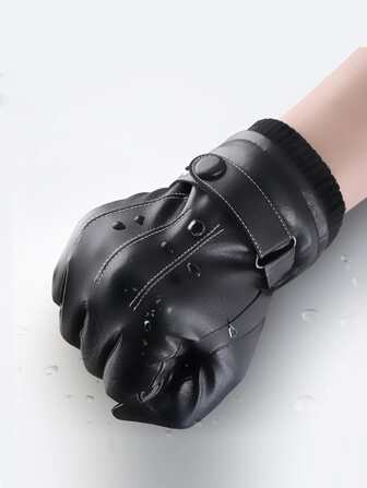 男士按扣細節手套