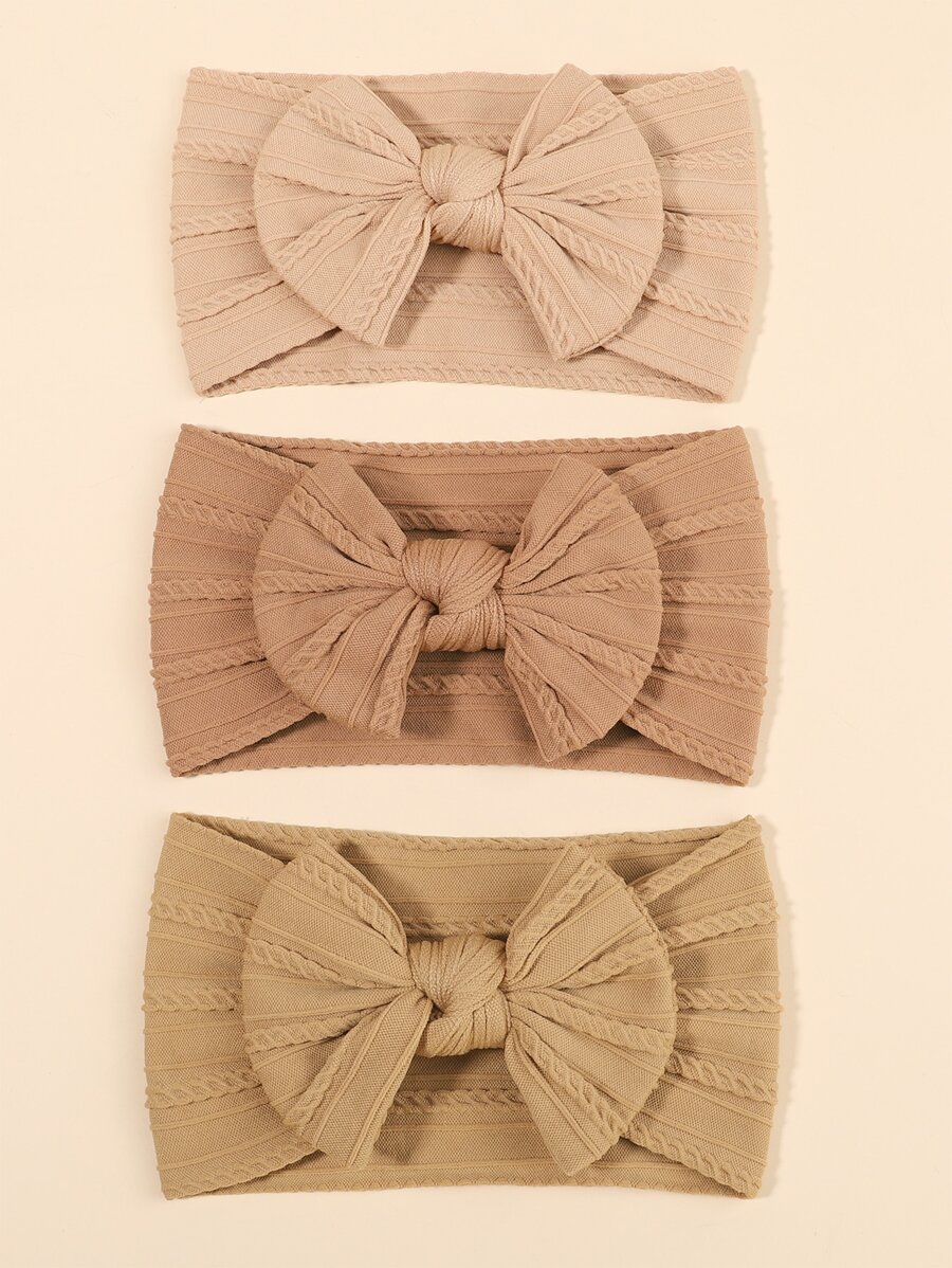 3入組嬰兒蝴蝶結裝飾髮帶