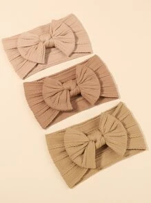 3入組嬰兒蝴蝶結裝飾髮帶