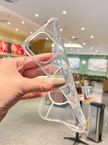 Cartoon Cat Print Clear Phone Case - Multicolor - View 2