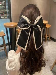 Bow Decor Scarf Hair Tie Cute - Black - View 8