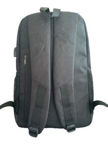 字母圖案充電口設計功能背包書包書包適用於學校戶外便攜,輕便,筆記本電腦格