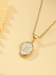 Letter Detail Pendant Necklace - Multicolor - View 1