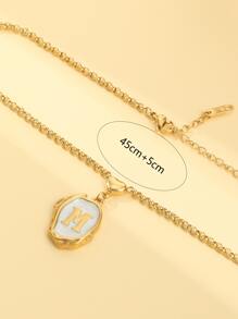 Letter Detail Pendant Necklace - Multicolor - View 3