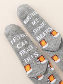 2 đôi tất họa tiết bia cho nam - Nhiều màu - Xem 2