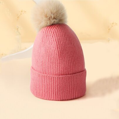 Cashmere-mix Pom Pom Decor Beanie