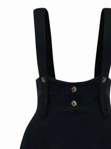 SHEIN Unity Vestido unicolor con botón delantero