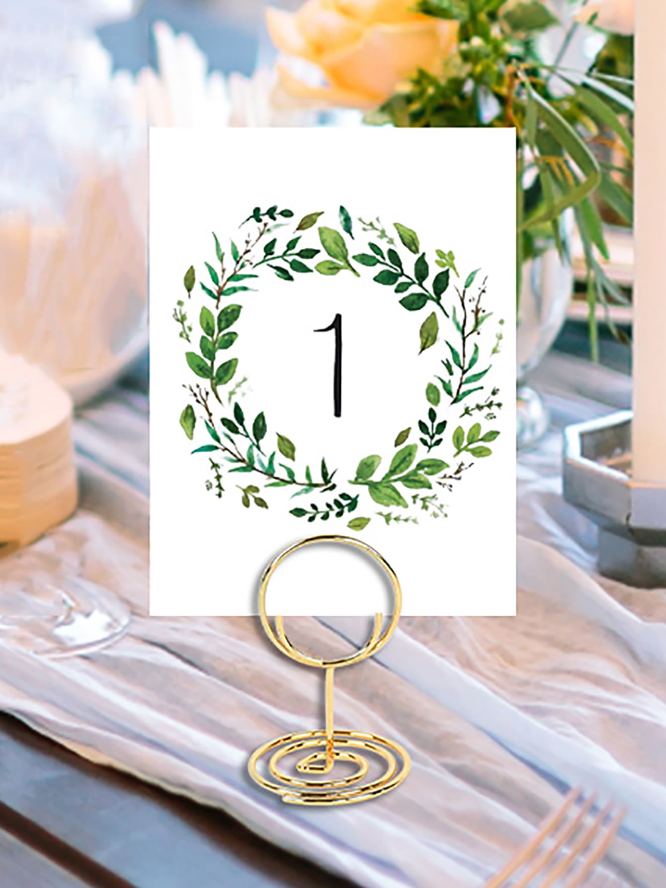 10pcs Plain Place Card Holder - Gold - View 1