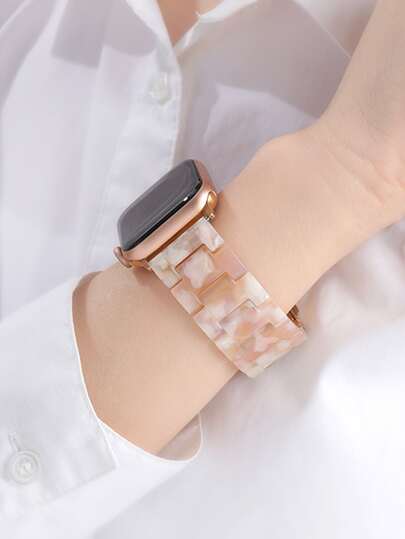 Banda de resina con estampado de mármol delicado compatible con Apple Watch, con colores sutiles, ajuste cómodo, excelente para uso diario, compatible con Apple Watch Ultra, SE y Series 1-10