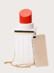Mini Lipstick Design Chain Novelty Bag - 白色 - 查看 4